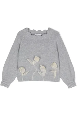 MONNALISA Floral-appliqué jumper