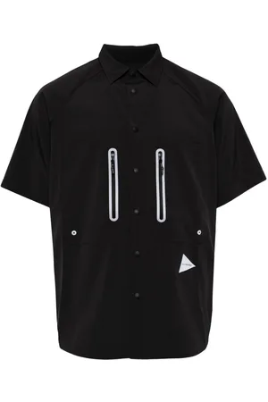 and wander Logo-print panelled shirt