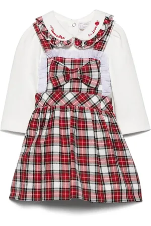 MONNALISA Plaid-check-pattern dress set