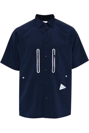 and wander Logo-print panelled shirt
