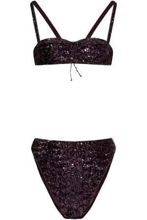 Oseree Sequin-embellished high-waisted bikini