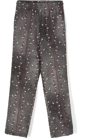 MONNALISA Floral-print straight-leg trousers