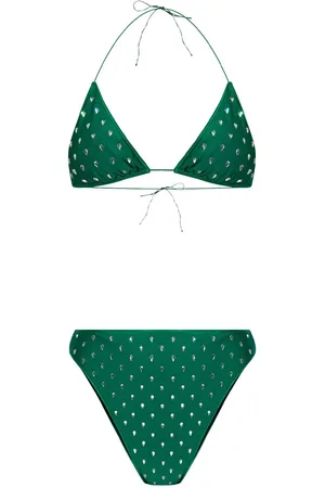 Oseree Rhinestone-embellished high-waisted bikini