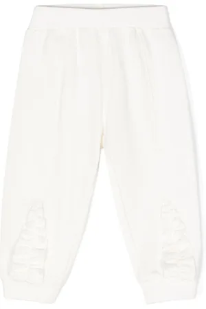 MONNALISA Logo-embroidered tapered trousers