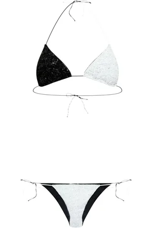 Oseree Sequin-embellished triangle-cup bikini