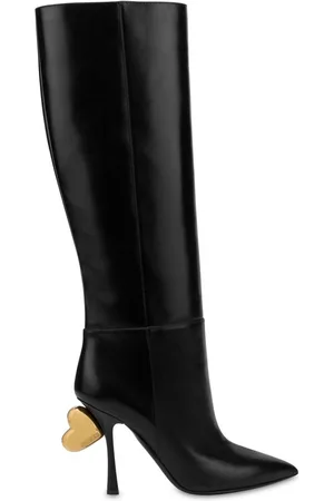 Moschino Sculpted heel knee boots