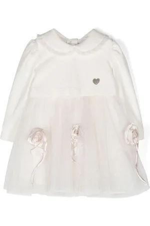 MONNALISA Floral-appliqué tulle dress set