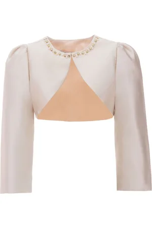 Tulleen Cropped satin jacket