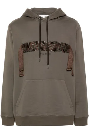Lanvin Logo-embroidered cotton hoodie