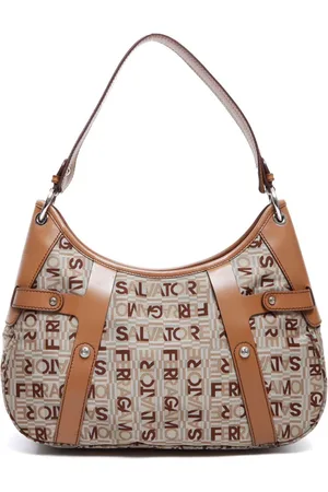 Salvatore Ferragamo Logo-print canvas shoulder bag