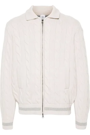 ELEVENTY Chunky cable-knit zip up cardigan