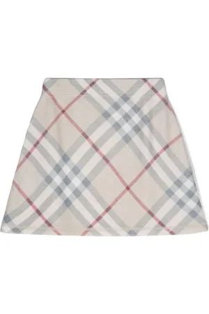 Burberry Check-pattern wool skirt