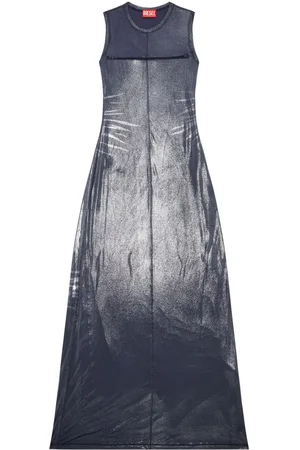Diesel D-Vetty metallic-effect maxi dress