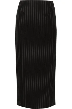 Patrizia Pepe Ruched pinstriped pencil skirt