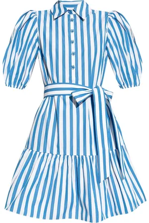 Kate Spade Striped ruffled shirt dress