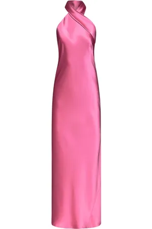 GALVAN Pandora halterneck satin dress