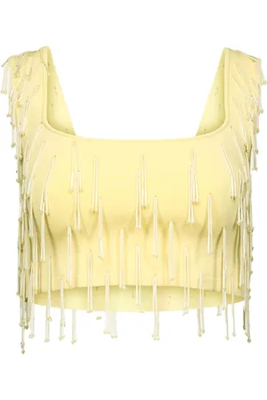 GALVAN Depois fringed cropped top