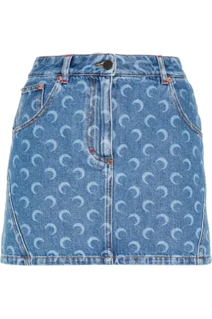 Marine Serre Deadstock denim miniskirt