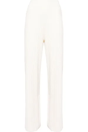 AJE Logo-tape ribbed-knit trousers