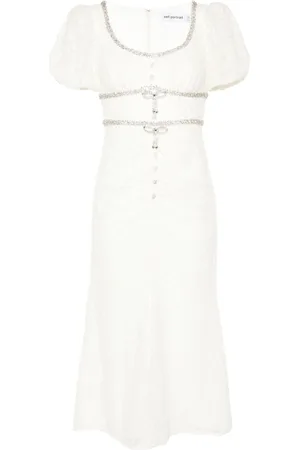 Self-Portrait Floral-lace midi dress