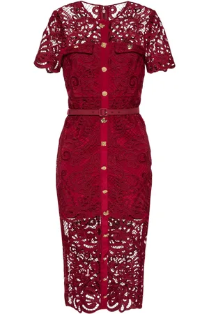 Self-Portrait Guipure-lace midi dress