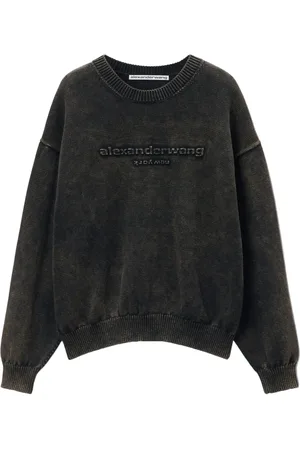 Alexander Wang Logo-embossed organic-cotton jumper