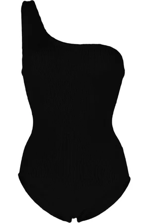 Hunza G One-shoulder seersucker swimsuit