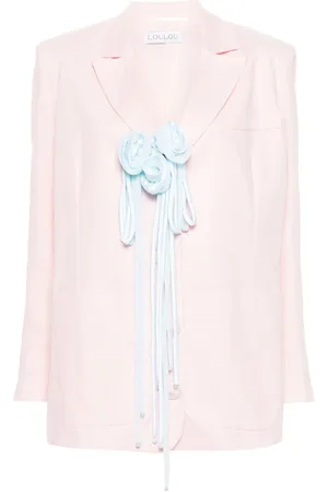 LOULOU Floral-appliqué single-breasted blazer