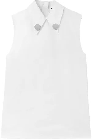 Jil Sander Jewel-clip cotton sleeveless shirt