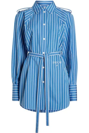 Patou Striped mini shirt dress