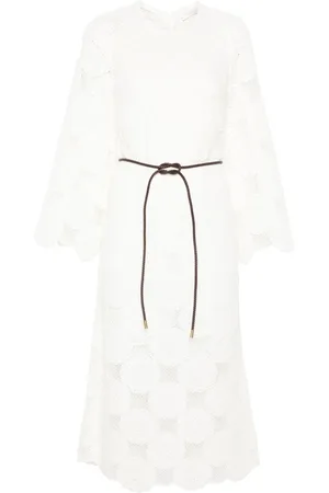 ZIMMERMANN Belted crochet midi dress