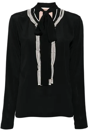 Nº21 Pussy-bow twill blouse