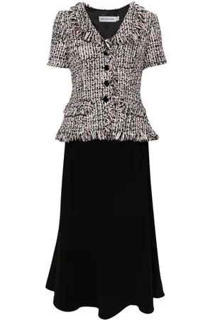 Self-Portrait Bouclé midi dress