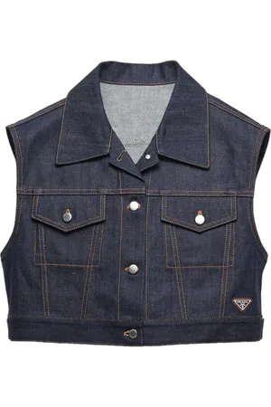 Prada Triangle-logo denim vest