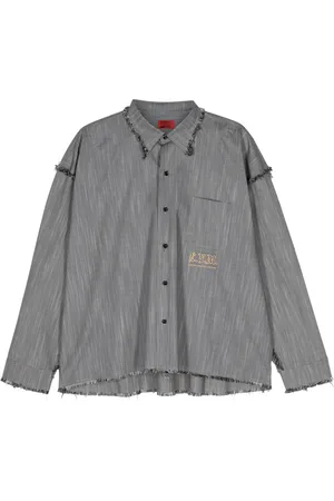 Liberal Youth Ministry Logo-embroidered frayed shirt