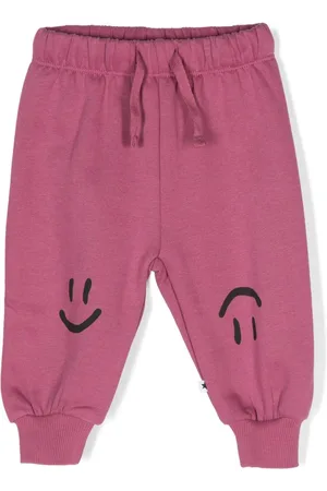 Molo Smiley-print tapered trousers