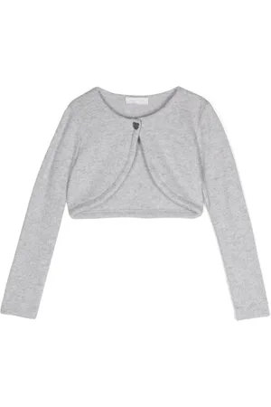 MONNALISA Heart-charm cropped cardigan