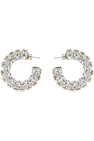 AREA Small crystal hoop earrings