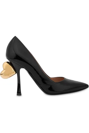 Moschino Heart-appliqué leather pumps