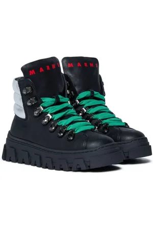 Marni Logo-print lace-up leather sneakers