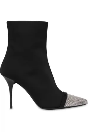 Moschino Rhinestone-embellished suede ankle boots