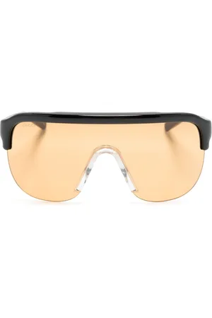 Gucci Half-rimless shield-frame sunglasses