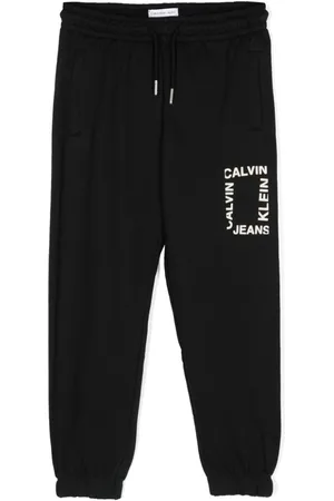 Calvin Klein Flocked-logo cotton track pants
