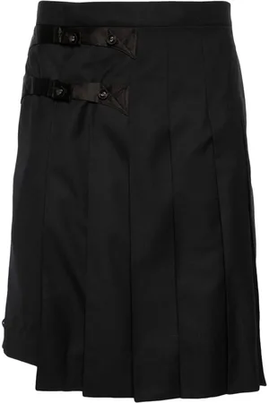 Thom Browne Pleated knee-length wool skorts