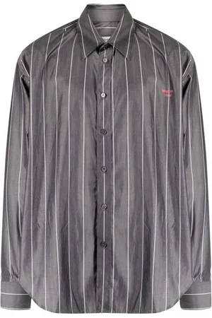 MARTINE ROSE WOVEN PULLED NECK SHIRT "WHITE"
