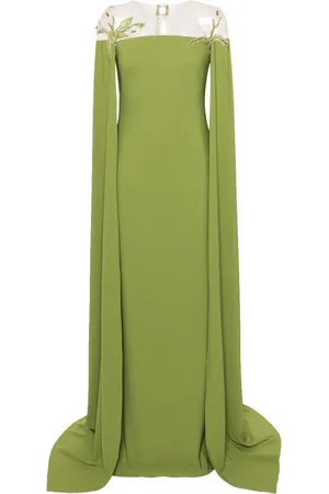 Cristallini Daphne bead-embellished crepe dress