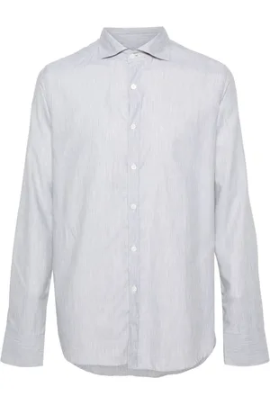 CANALI Cutaway-collar cotton shirt