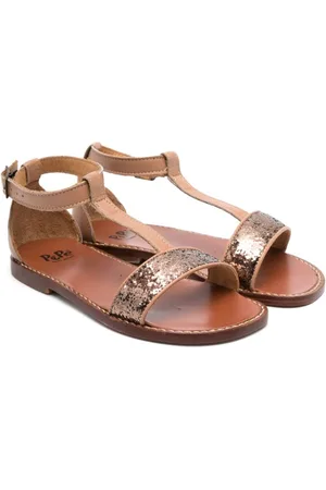 PèPè Glitter-detail leather sandals