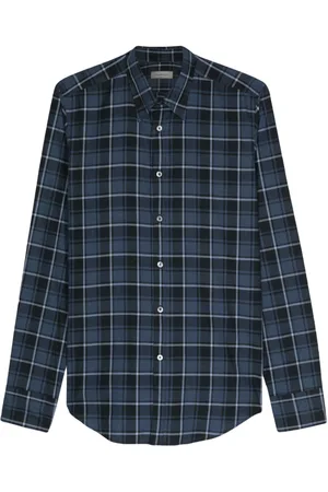 CANALI Check-pattern cotton shirt