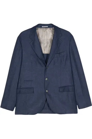 Brunello Cucinelli Single-breasted linen blend blazer